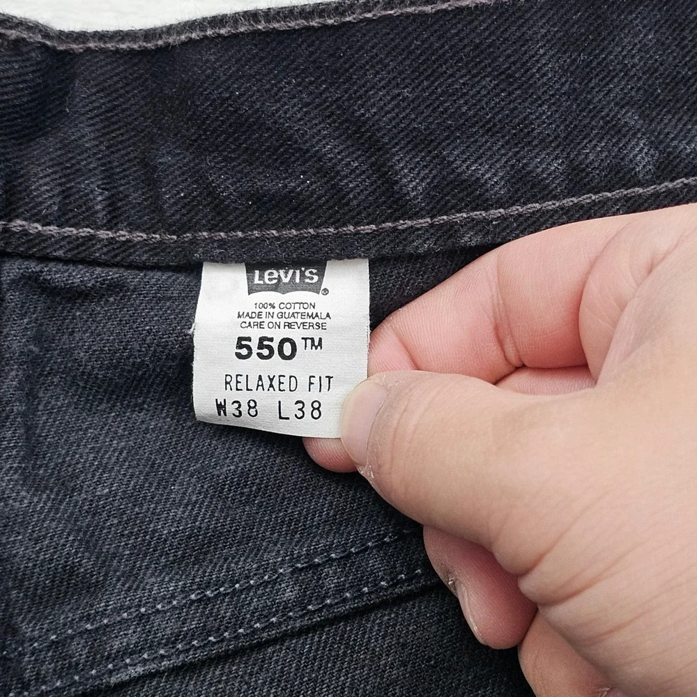 Levi's‎ 550 Relaxed Fit Jeans Mens 36x38 Tall Black Denim Tapered Vintage Skater